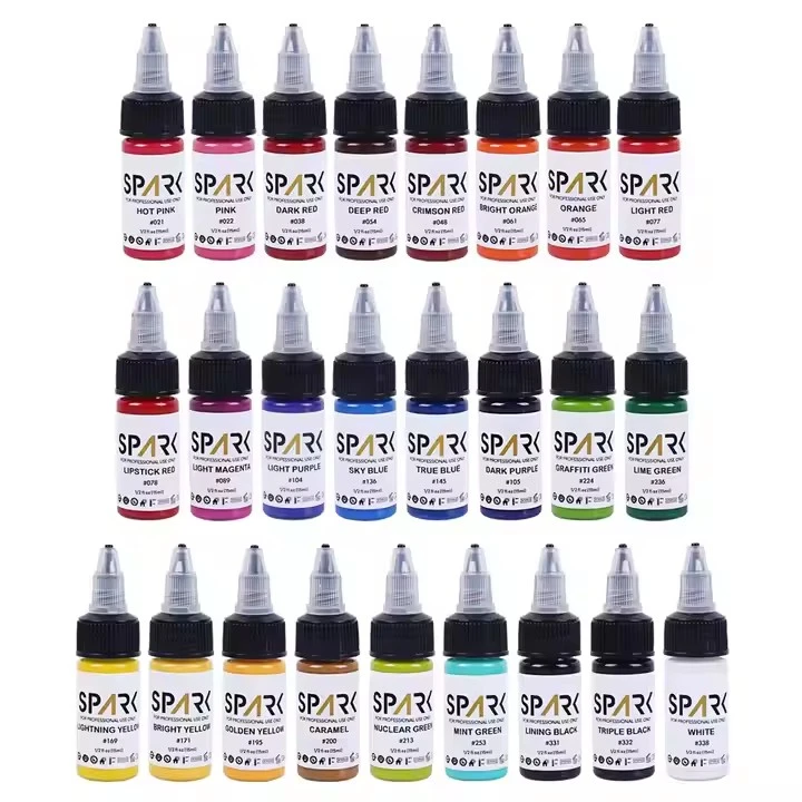 50 színes szett szikra nagykereskedelmi biogazdálkodás legjobb pigment 1 oz 30 ml eldobható professzionális palack smink ideiglenes tinta tetoválás