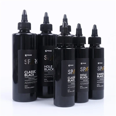 SPARK Black sorozatú tetováló tinta: Professzionális 3 színű készlet a pontos...