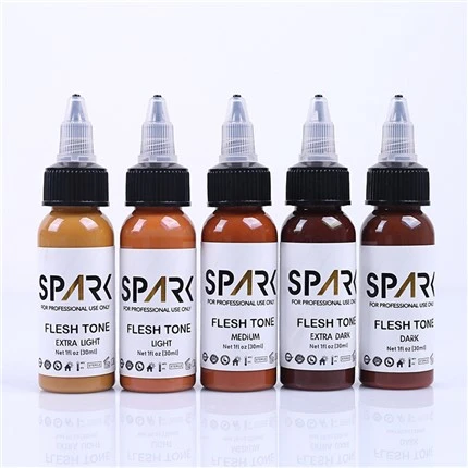 1OZ Ink Series Spark tetováló tinta 5 darabos bőrszín szett fedésekhez kozmetikai tetoválások keveréséhez