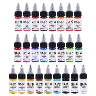 50 színes szett szikra nagykereskedelmi biogazdálkodás legjobb pigment 1 oz 30 ml eldobható professzionális palack smink ideiglenes tinta tetoválás