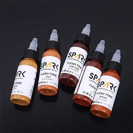 Spark tetováló tinta ömlesztett bőrszín szett 1 OZ 5 darabos fedéshez Kozmetikai tetoválások keveréséhez