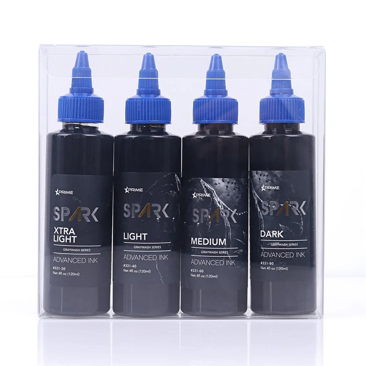 Spark legújabb 4oz*4 szürke mosás beállított vízálló ideiglenes tetoválás tinta