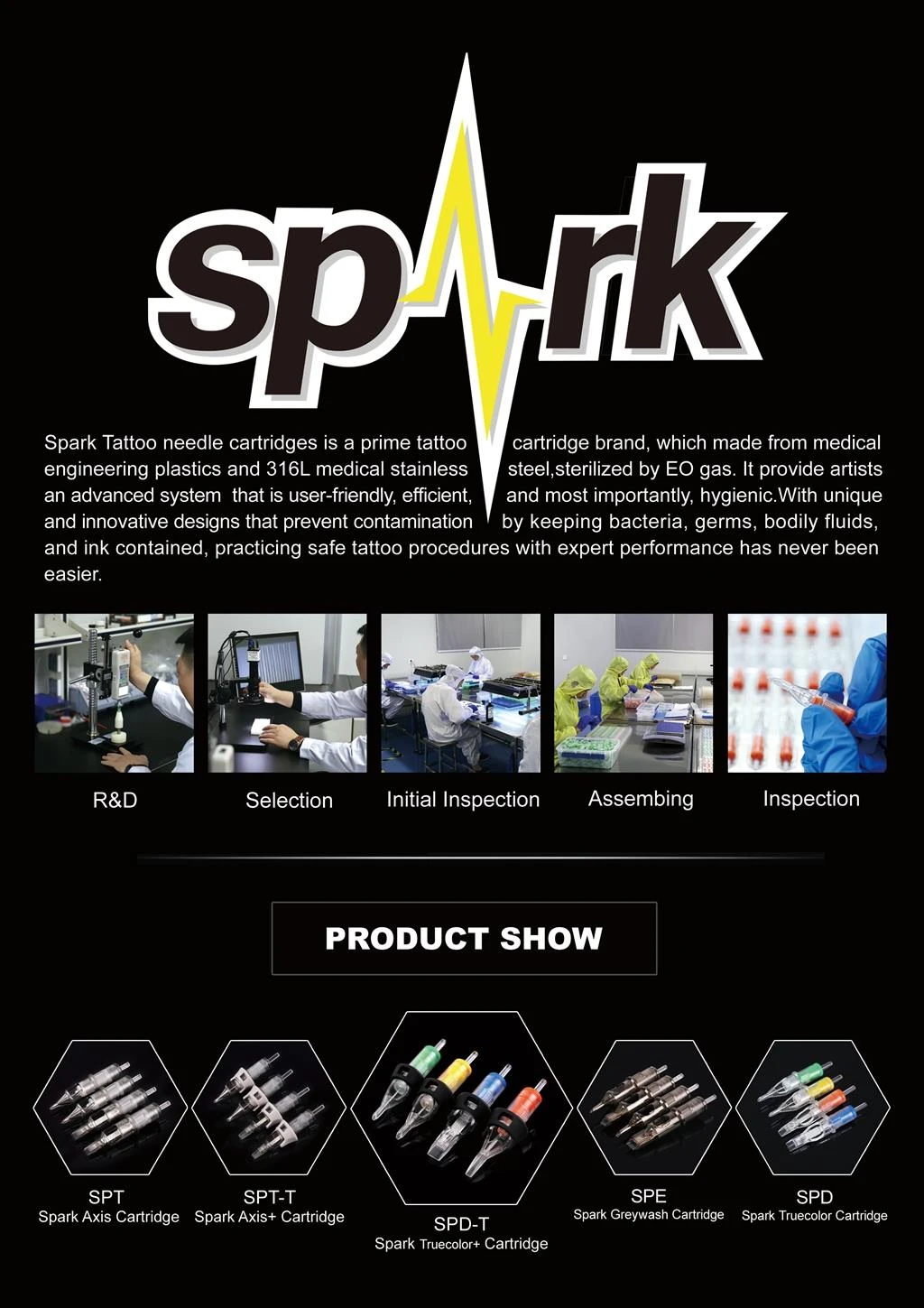 Nagykereskedelmi Spark Tattoo patronok