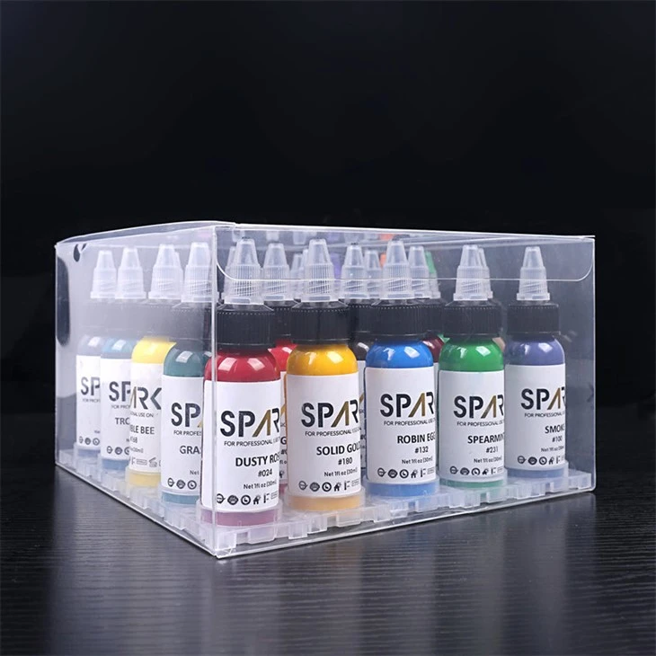 25 színes szett Professzionális tetováló tinta Color Spark tetováló tinta készlet