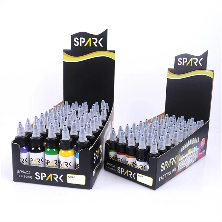 50 színes készlet tetováló tinta fekete világos tetováló tinta Spark eredeti