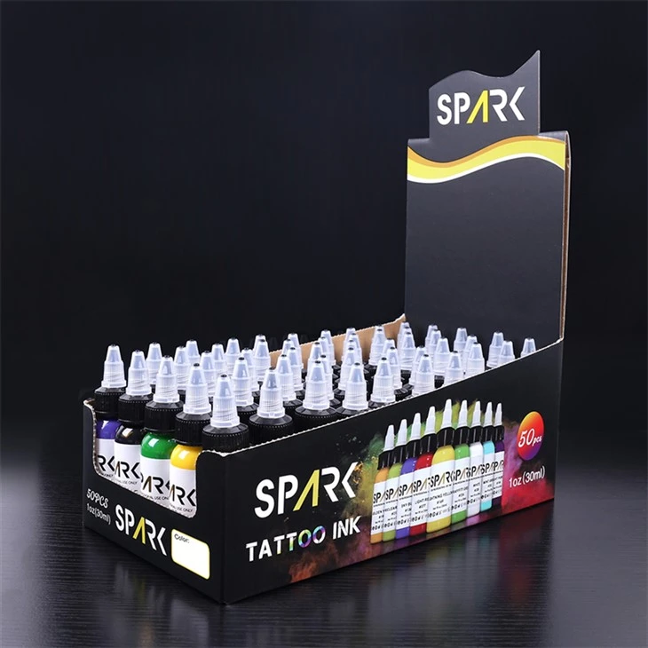 50 színes készlet tetováló tinta tömegben Eredeti tetováló tinta Spark