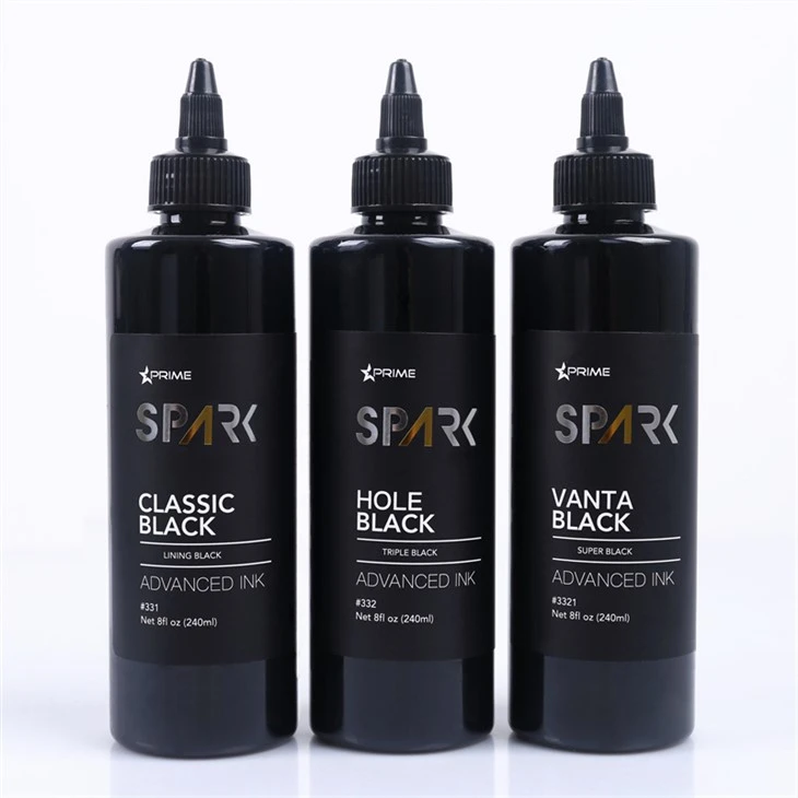 8OZ Black Ink Series Classic Black Lining Black Spark Tattoo Ink Professzionális tetováló tinta kijelző