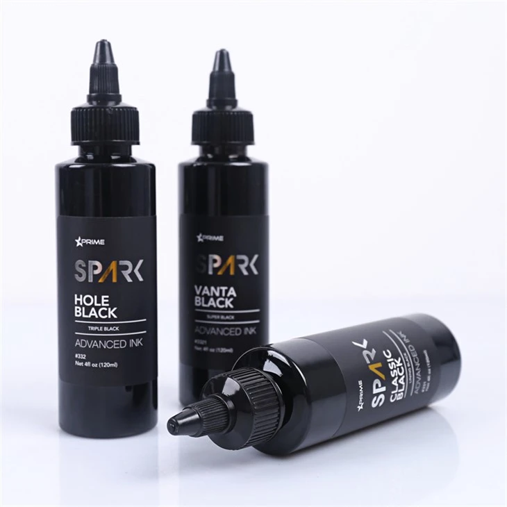 Klasszikus fekete 4OZ bélés fekete tinta sorozat Spark Tattoo Ink Tattoo Ink Black Light