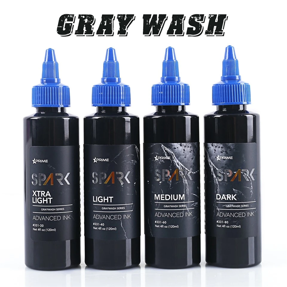 Spark Graywash tetováló tinta - 4 Oz palackkészlet