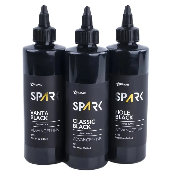Tetováló tinta 8 Oz Super Black Black Ink Series Vanta Black Spark Tattoo Ink Tetováló tintakészlet
